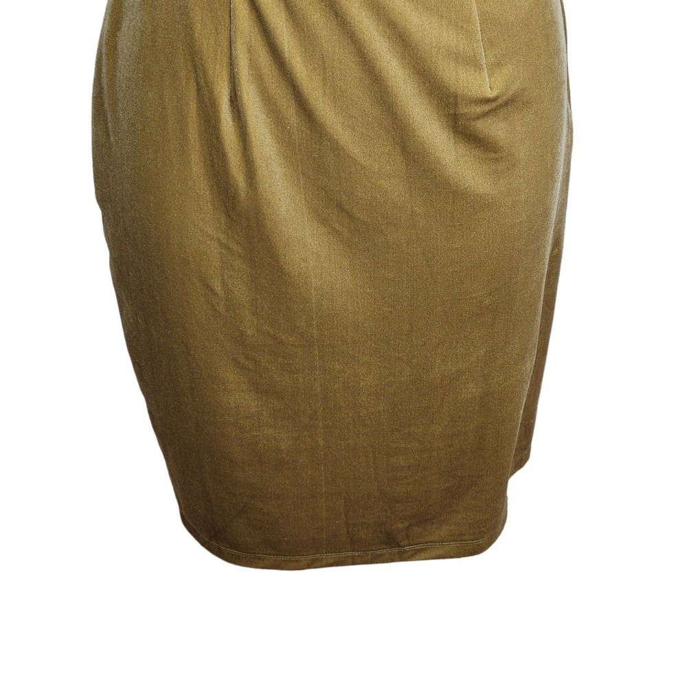 THML Womens‎ Small Velvet Chartreuse Gold Velvet Cocktail Dress - Picture 5 of 13